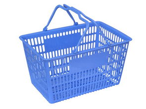 供应塑料手提篮 购物塑料筐 铁柄购物篮